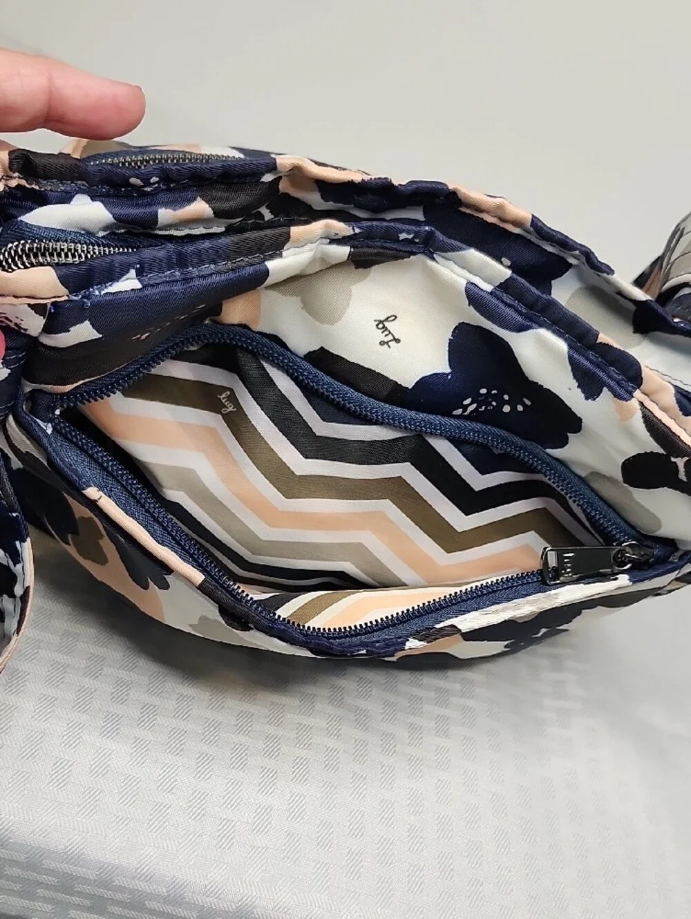 Lug Shimmy Abstract Floral Crossbody Bag